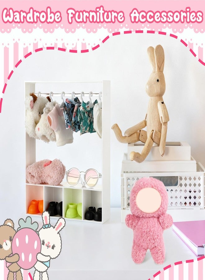 خزانة ملابس للدمى من سيمجوينج، مقاس 17 سم، مزودة بـ 13 علاقة ملابس، لتخزين ملابس الدمى، وأثاث خزانة الملابس، وإكسسوارات، وصندوق عرض إكسسوارات الدمى مقاس 17 سم، ووحدة تخزين محمولة لبيت الدمى (أبيض). - Image 5